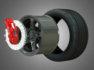 srt - wheel and tire 3D Model