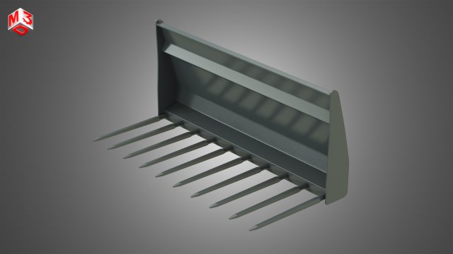 manure fork - front loader 3D Model .c4d .max .obj .3ds .fbx .stl .blend 
