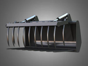fork with grapple - front loader 3D Model