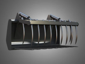 fork with grapple - front loader 3D Model