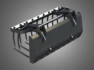 fork with grapple - front loader 3D Model