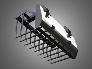 fork with grapple - front loader Modelo 3D
