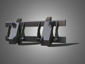 fork with grapple - front loader 3D Model