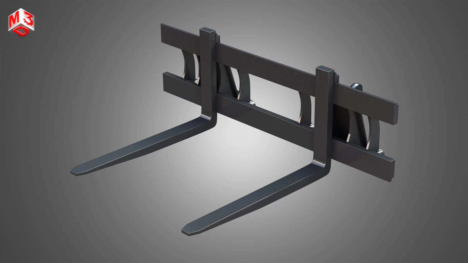 fork with grapple - front loader 3D Model .c4d .max .obj .3ds .fbx .stl .blend 