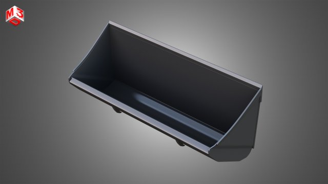 universal bucket - front loader Model 3D .c4d .max .obj .3ds .fbx .stl .blend 