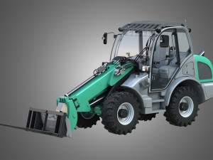loader kl80-8t with bale spike - front loader 3D Model