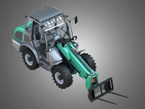 carregador kl80-8t com ponta de fardo - carregador frontal Modelo 3D