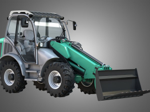 loader kl80-8t with manure fork - front loader Modelo 3D