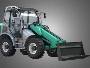 loader kl80-8t with manure fork - front loader 3D Model