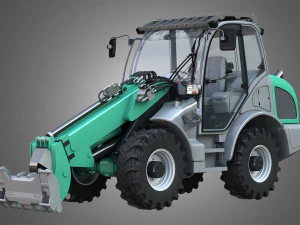 loader kl80-8t with manure fork - front loader 3D Model