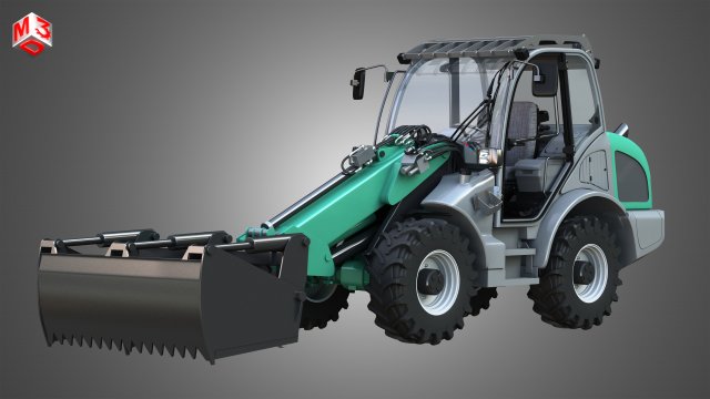 loader kl80-8t with silage cutter - front loader Model 3D .c4d .max .obj .3ds .fbx .stl .blend 