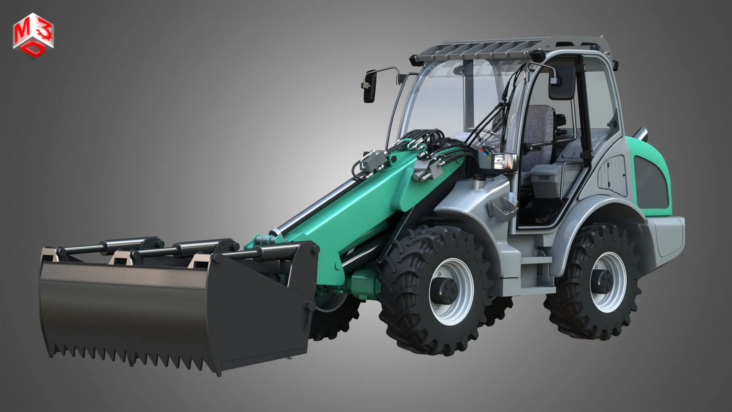 loader kl80-8t with silage cutter - front loader 3D Model .c4d .max .obj .3ds .fbx .stl .blend 