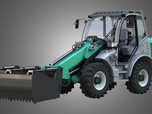 loader kl80-8t with silage cutter - front loader Modelo 3D