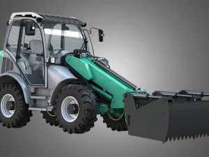 loader kl80-8t with silage cutter - front loader 3D Model