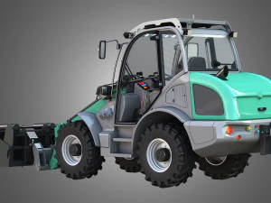 loader kl80-8t with silage cutter - front loader 3D Model