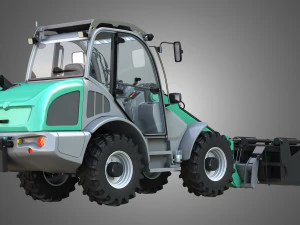 loader kl80-8t with silage cutter - front loader 3D Model