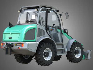 loader kl80-8t with silage cutter - front loader 3D Model
