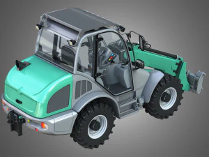 loader kl80-8t with silage cutter - front loader 3D Model