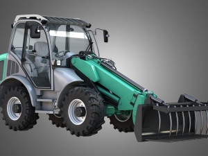 loader kl80-8t with fork with grapple - front loader 3D 模型