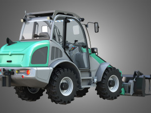 loader kl80-8t with fork with grapple - front loader 3D 模型