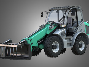 loader kl80-8t with fork with grapple - front loader 3D Model