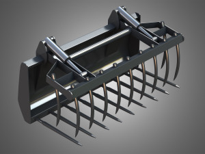 loader kl80-8t with fork with grapple - front loader 3D 模型