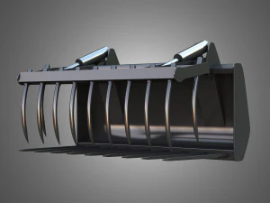 carregador kl80-8t com garfo com garra - carregador frontal Modelo 3D