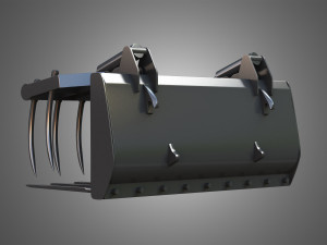 loader kl80-8t with fork with grapple - front loader 3D 模型