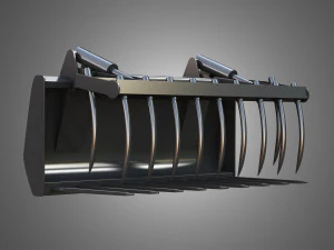 carregador kl80-8t com garfo com garra - carregador frontal Modelo 3D