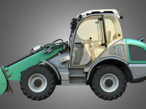 carregador kl80-8t com garfo com garra - carregador frontal Modelo 3D