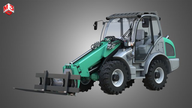 loader kl80-8t with pallet fork - front loader 3D 모델 .c4d .max .obj .3ds .fbx .stl .blend 