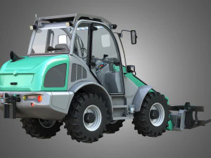 cargador kl80-8t con horquilla para paletas - cargador frontal Modelo 3D