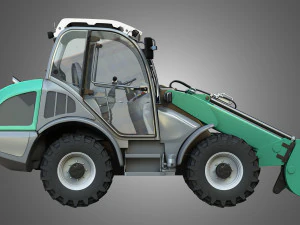 cargador kl80-8t con horquilla para paletas - cargador frontal Modelo 3D