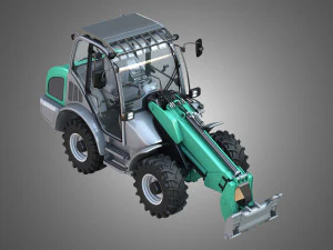 cargador kl80-8t con horquilla para paletas - cargador frontal Modelo 3D