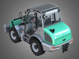 cargador kl80-8t con horquilla para paletas - cargador frontal Modelo 3D