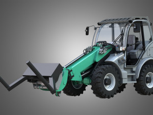 loader kl80-8t with roll-type bale fork - front loader Model 3D
