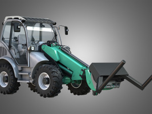 loader kl80-8t with roll-type bale fork - front loader Modelo 3D