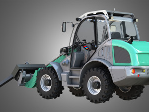 loader kl80-8t with roll-type bale fork - front loader Modelo 3D