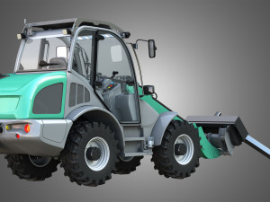 loader kl80-8t with roll-type bale fork - front loader Modelo 3D