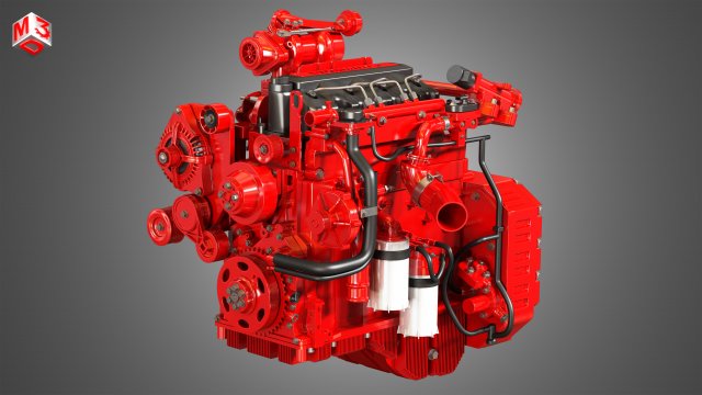 qsf 4 cylinder - diesel engine Modelo 3D .c4d .max .obj .3ds .fbx .stl .blend 