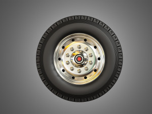fire truck tire and rims Modèle 3D