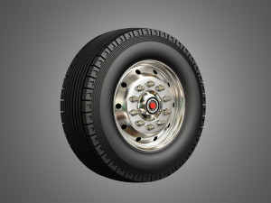fire truck tire and rims Modèle 3D