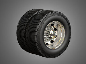 fire truck tire and rims Modèle 3D