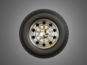 fire truck tire and rims Modèle 3D