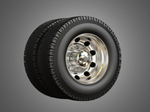 fire truck tire and rims Modèle 3D