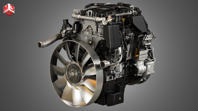 om934 medium duty engine - 4 cylinder diesel engine Modelo 3D .c4d .max .obj .3ds .fbx .stl .blend 