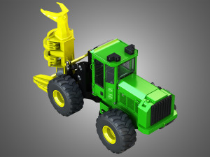 wheeled feller buncher Modello 3D