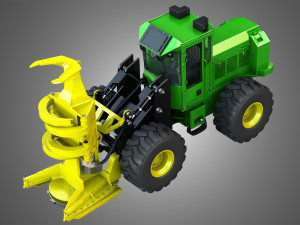 wheeled feller buncher Modello 3D