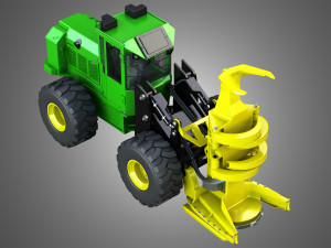 wheeled feller buncher Modello 3D