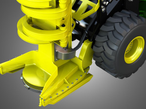 wheeled feller buncher Modello 3D
